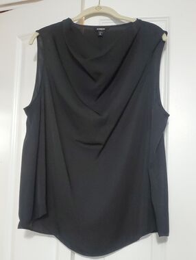 Express Black Sleeveless Draped Neck Camisole